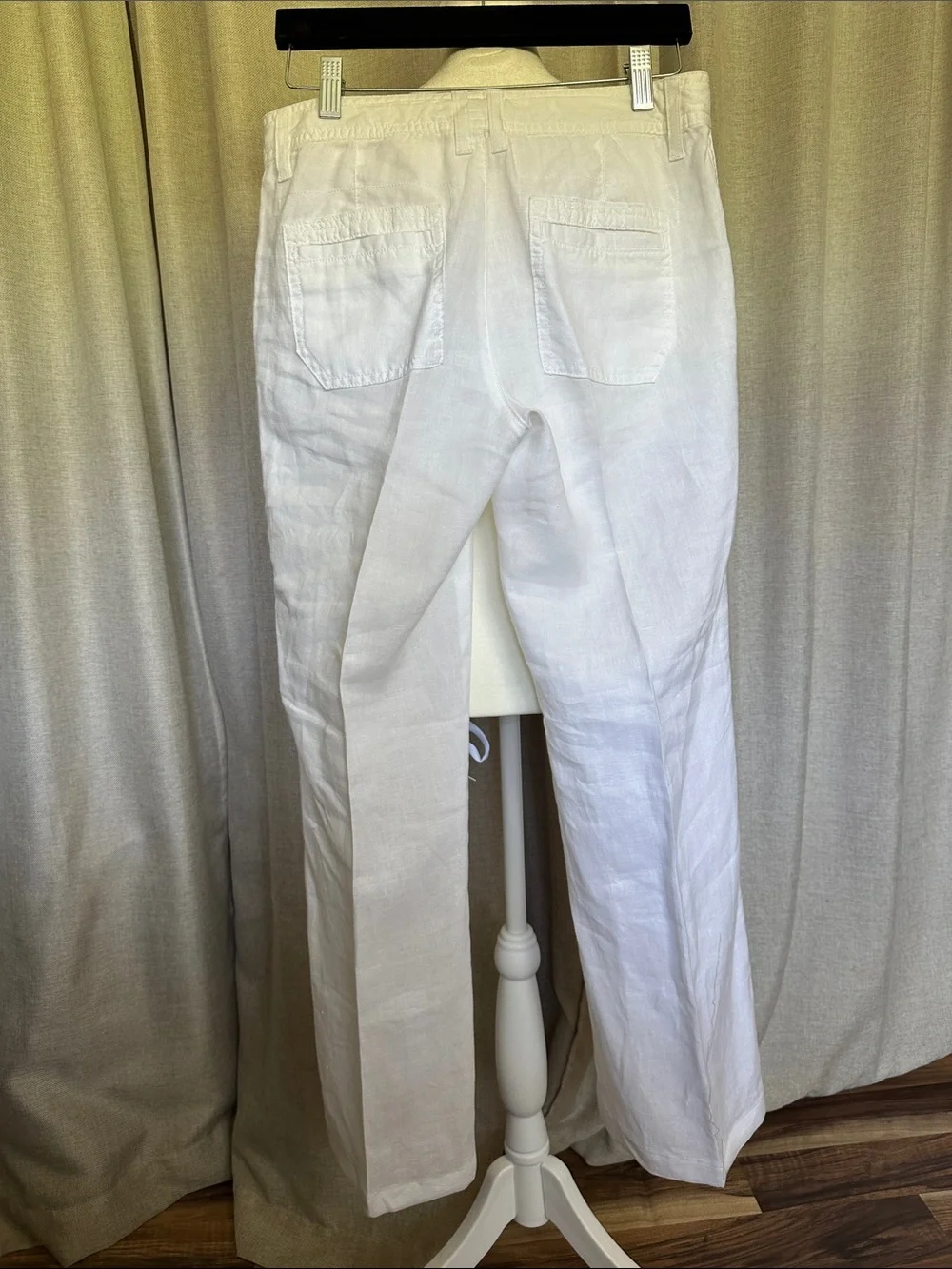 Banana Republic White Linen Drawstring Trousers